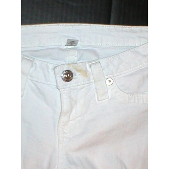 NWT New Womens True Religion Destroyed Jeans Skinny White Mid Designer Patch 28 - Picture 5 of 9